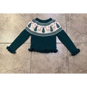 Tahari Toddler Green Christmas Sweater